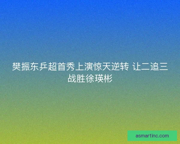 樊振东乒超首秀上演惊天逆转 让二追三战胜徐瑛彬