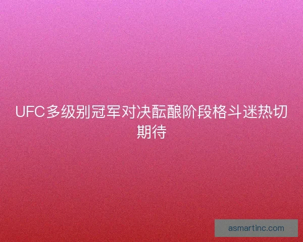 UFC多级别冠军对决酝酿阶段格斗迷热切期待